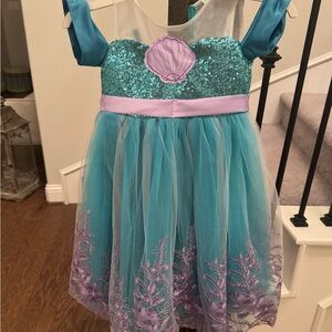 Teal and Lavender Mermaid Tulle Costume Party Birthday Dress for Kids
